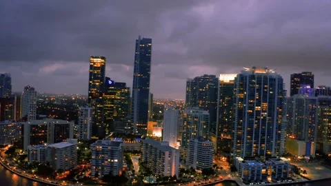 Miami at night five Stock Footage 130867187