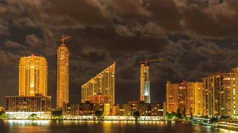 Miami at night Stock Footage 45667160
