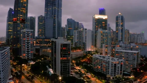 Miami at night Stock Footage 130867330