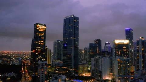 Miami at night seven Stock Footage 130867157