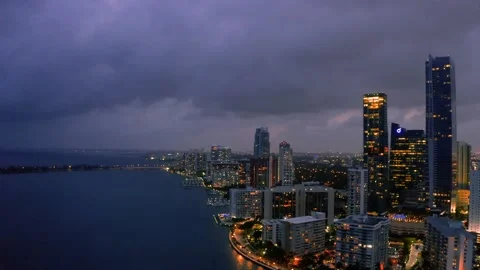 Miami at night six Stock Footage 130867314