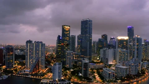 Miami at Night three Stock Footage 130867311