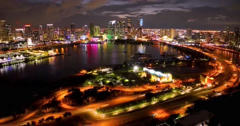 Miami at Night TIME-LAPSE Stock Footage 232418443