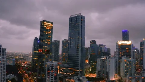 Miami at night Two Stock Footage 130867374