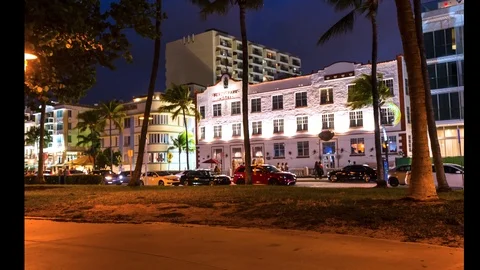Miami Ocean drive timelapse Stock Footage 122177735