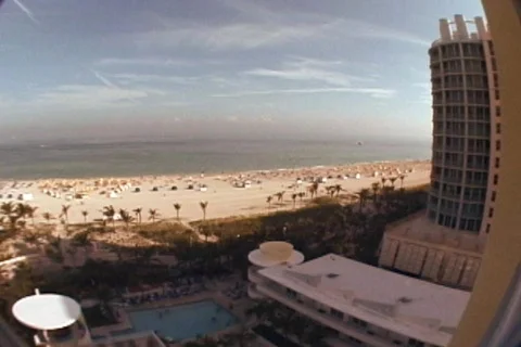 MIAMI Panoramic view over the ocean beach Video stock 113057
