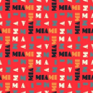 Miami pattern seamless design Illustrazione stock