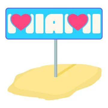 Miami pointer icon, cartoon style Stock Illustration