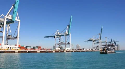 Miami port and docks Stock-Footage 8927438