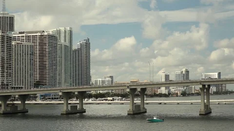 Miami. Port .Bridge 4 Stock Footage 128548980