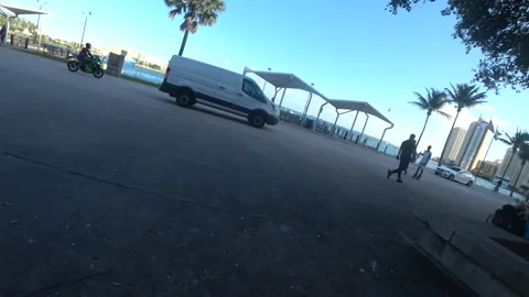 Miami POV Drive Tour Downtown Bayside Market Bayfront Park Biscayne Blvd Stock-Footage 157742653