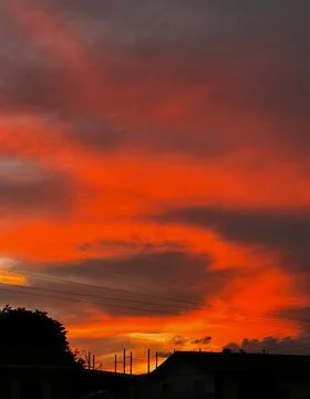 Miami Red Sunset 스톡 사진