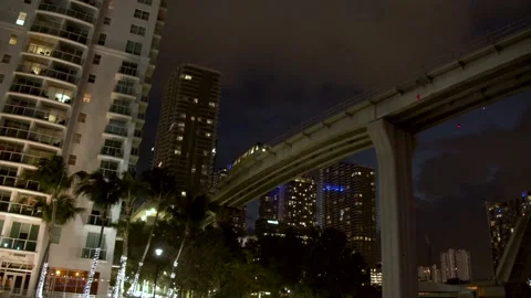 Miami River Metromover Stock Footage 131867836