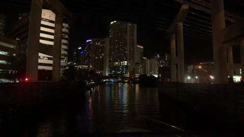 Miami River Night 1 Stock Footage 131867847