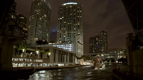 Miami River Night 2 Stock Footage 131867866