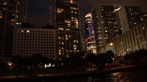 Miami River Night 3 Stock Footage 131867853