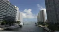 Miami River view from Brickell Avenue bridge 4k or 4k+ Resolution