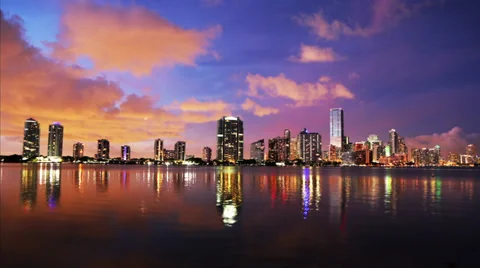 Miami seafront sunset Stock Footage 31546205