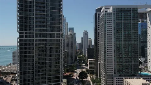 Miami Side Buiding Pan Ocean Bridges Stock Footage 75348323