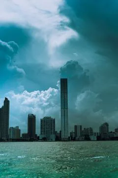 Miami sky ocean Stock Photos
