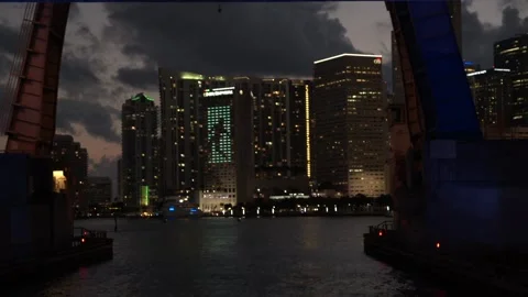 Miami Skyline Bridge 2 Stock Footage 131867872