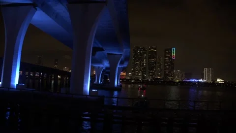 Miami skyline Bridge  Stock Footage 131867858
