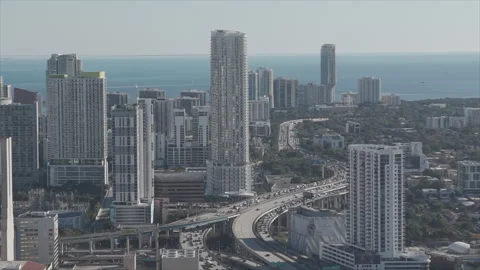 Miami skyline close up 库存影片 329192840