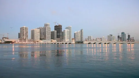 Miami skyline at dusk Vidéo 73915077