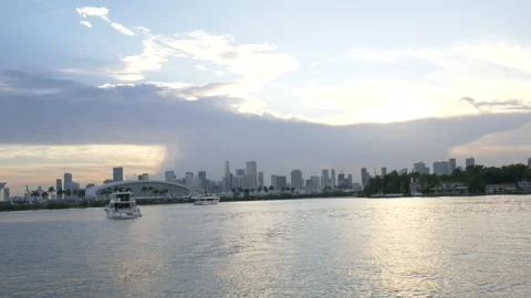 Miami Skyline Dusk Stock Footage 316422172