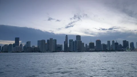 Miami Skyline Dusk Stock Footage 316422607