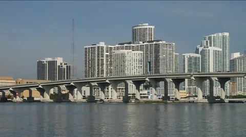 Miami skyline Stock Footage 39460304