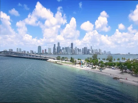 Miami skyline Stock Footage