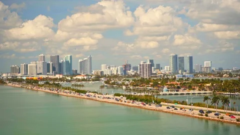 Miami skyline 스톡 동영상 104001476