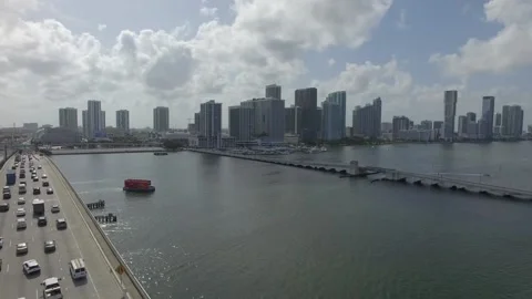 Miami skyline &amp; highway Stock Footage 202158975