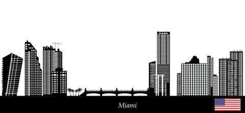 Miami skyline Ilustración de archivo