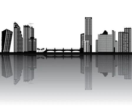 Miami skyline Ilustración de archivo