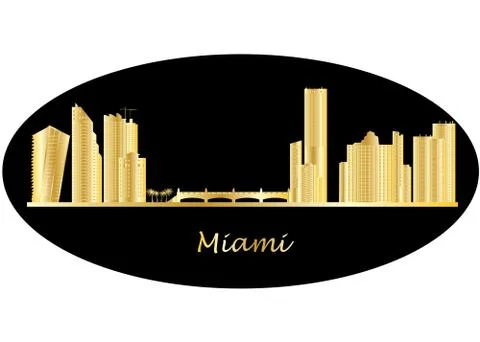 Miami skyline Ilustración de archivo