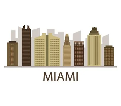 Miami skyline Ilustração Stock