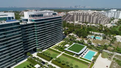 Miami skyline from Key Biscayne Stock Footage 239885983