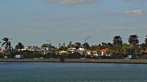 Miami Skyline with MacArthur Causeway Video stock 84945761