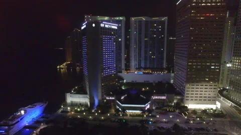 Miami Skyline Nighttime long Stock Footage 153349155