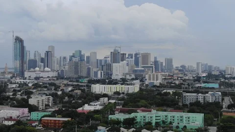 Miami Skyline Pan 1 스톡 동영상 99714869