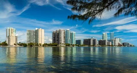 Miami skyline Stock Photos
