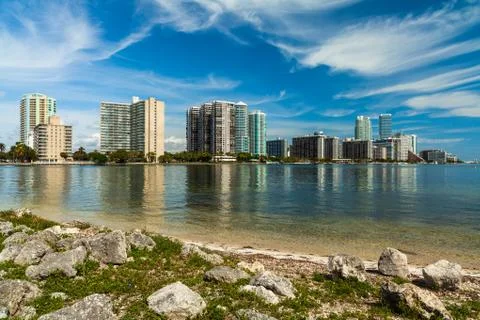 Miami skyline Stock Photos