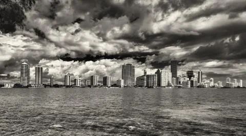 Miami skyline Stock Photos