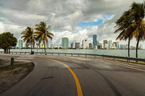 Miami skyline Stock Photos