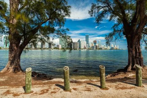 Miami skyline Stock Photos