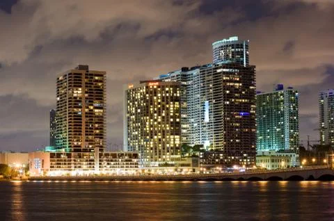 Miami skyline Stock Photos