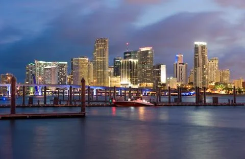 Miami skyline Stock Photos