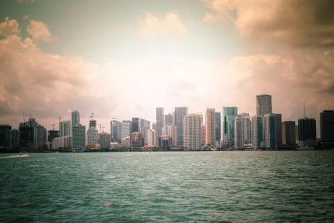 Miami skyline Stock Photos